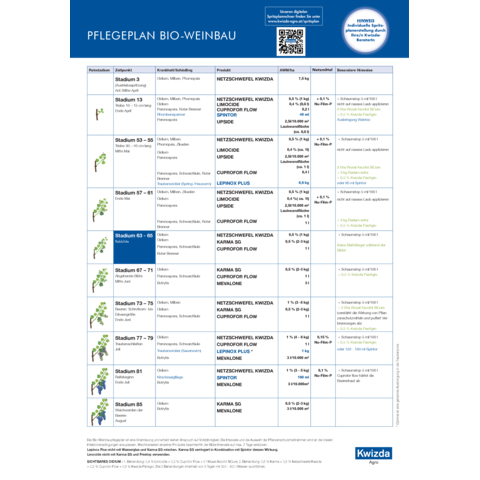 Pflegeplan Bio Weinbau 2026